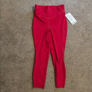 NWT Lululemon Base pace red leggings with pockets